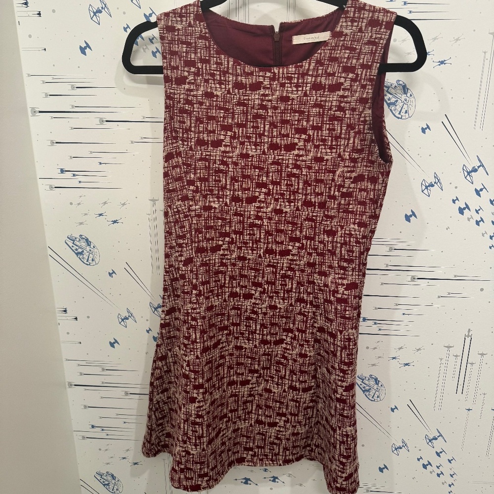 Maroon Sleeveless Dress — Made in South Korea (XS)